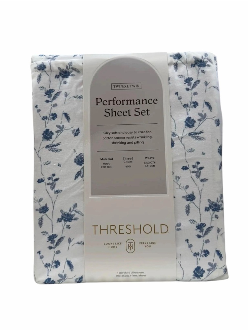 Threshold Blue Floral Performance Sheet Set